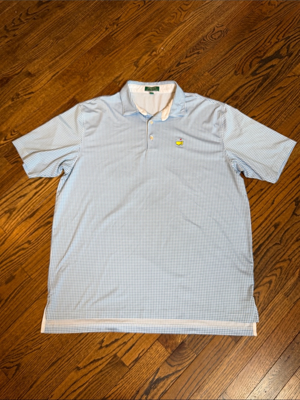 Peter Millar Masters Light Blue Check Polo Shirt